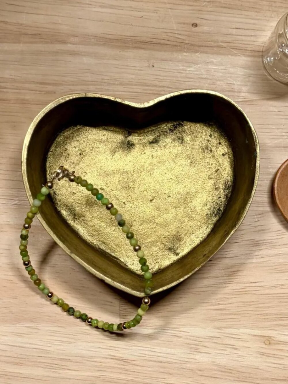 Small Brass Heart-Shaped Jewelry Dish